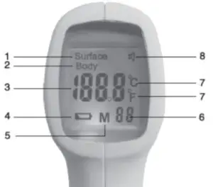 Thermometers PC868. Infrared Thermometer - LCD display