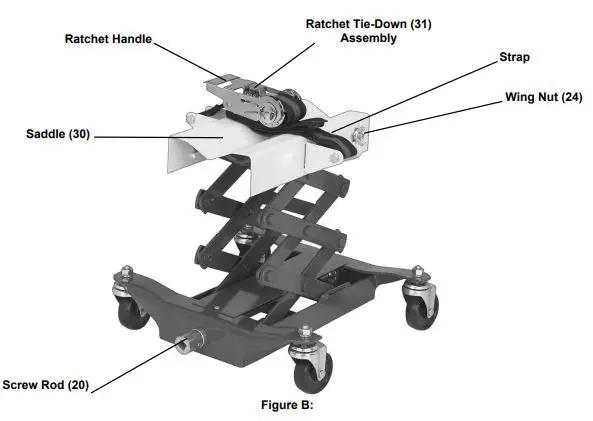 HARBOR FREIGHT 61232 450LB Low Lift Transmission Jack fig2