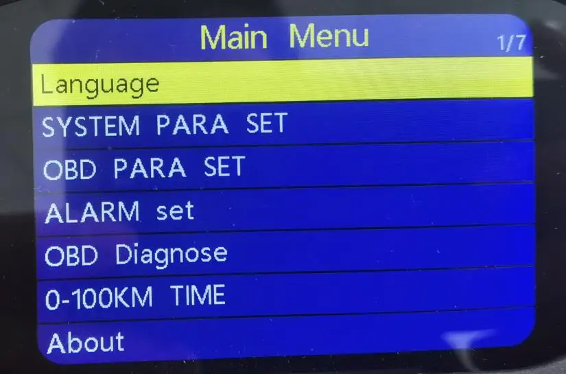 VJOYCAR V70-OBD On Board Computer - Display interface switch 2