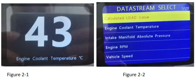 VJOYCAR V70-OBD On Board Computer - Display interface switch