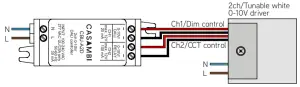 CASAMBI CBU A2D Bluetooth Controllable 2ch 0 10V DALI Controller - Wiring diagram