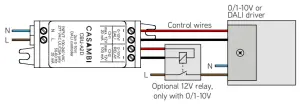 CASAMBI CBU A2D Bluetooth Controllable 2ch 0 10V DALI Controller - one driver and relay