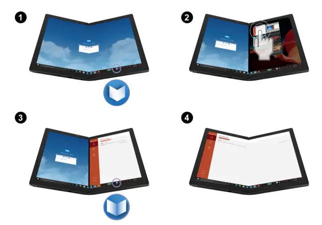 Lenovo ThinkPad X1 Fold Gen 1 Book mode