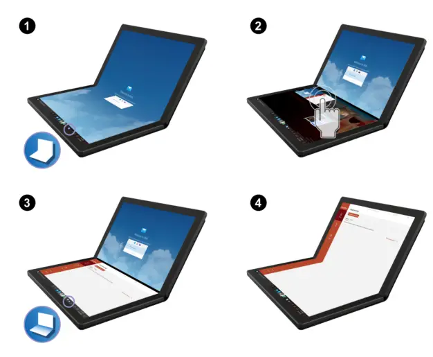 Lenovo ThinkPad X1 Fold Gen 1 Mini clamshell mode