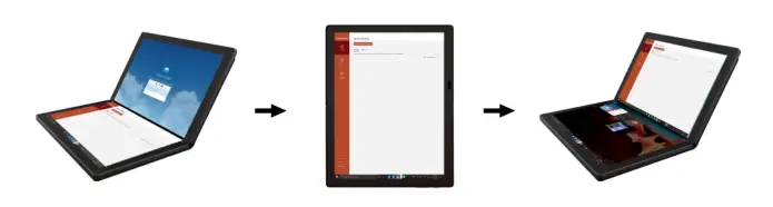 Lenovo ThinkPad X1 Fold Gen 1 – Mini clamshell mode 2