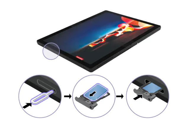 Lenovo ThinkPad X1 Fold Gen 1 Install a nano-SIM card