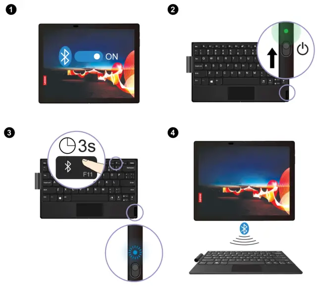 Lenovo ThinkPad X1 Fold Gen 1 Pair the keyboard