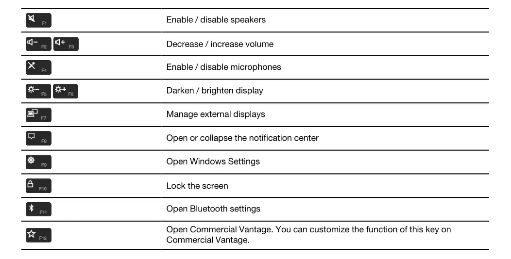 Lenovo ThinkPad X1 Fold Gen 1 - Special keys