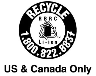 Battery recycling information for the United States and Canada Logo