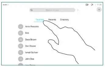 CISCO Webex Room Series Touch Controller User Guide - Search for whom to call in the usual way