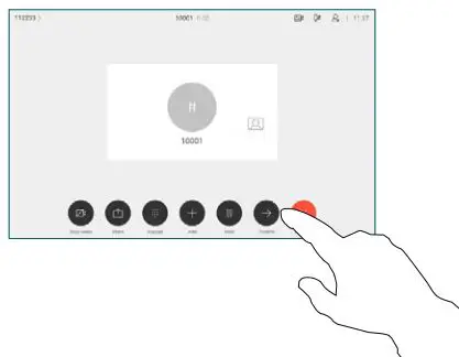 CISCO Webex Room Series Touch Controller User Guide - Tap the Transfer button