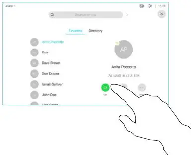 CISCO Webex Room Series Touch Controller User Guide - Tap the green Call button talk to the person