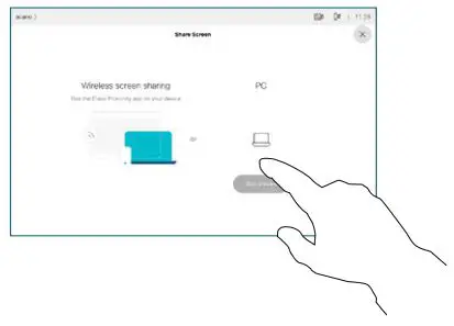 CISCO Webex Room Series Touch Controller User Guide - To stop sharing content, tap Stop Sharing, as shown