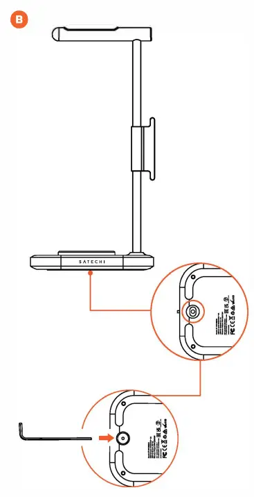 SATECHI ST UCHSMCM 2 in 1 Headphone Stand and Wireless Charger - ASSEMBLY b