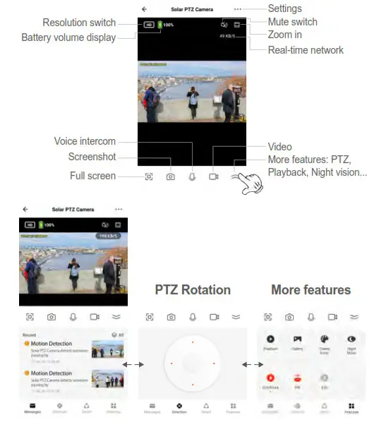 tuya P20S Solar Battery Powered PTZ Alert Camera- FUNCTIONS