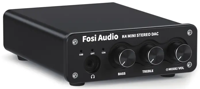 Fosi Audio K4 Mini Stereo DAC Compact Digital Amplifier