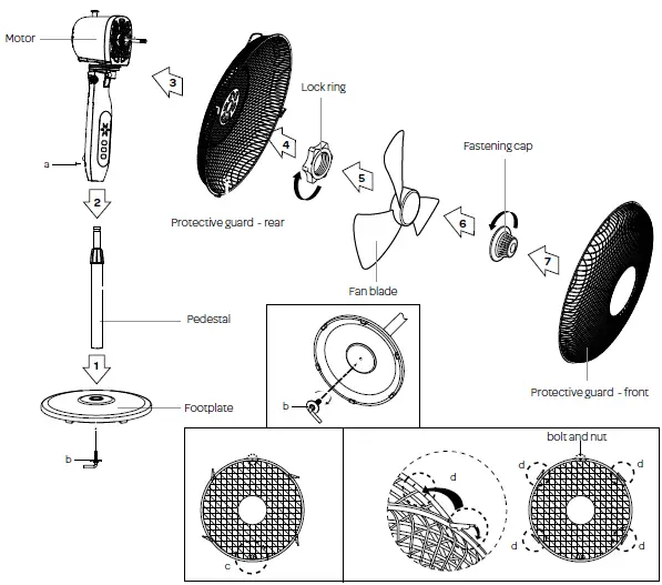 INVENTUM VST412BA Pedestal Fan fig 1