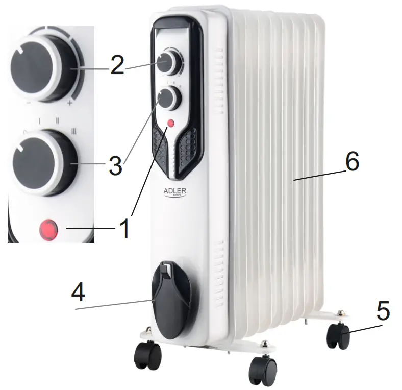 ALDLER EUROPE 7815 Oil Filled Radiator - fig 2