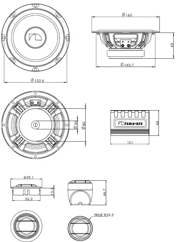 Nakamichi NSA-CS1721 6.5 Inch 2-Way Component Speaker-1