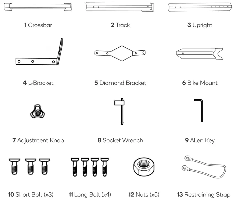 kogan KABKSTFREEA Free Standing Bike Storage Rack - components