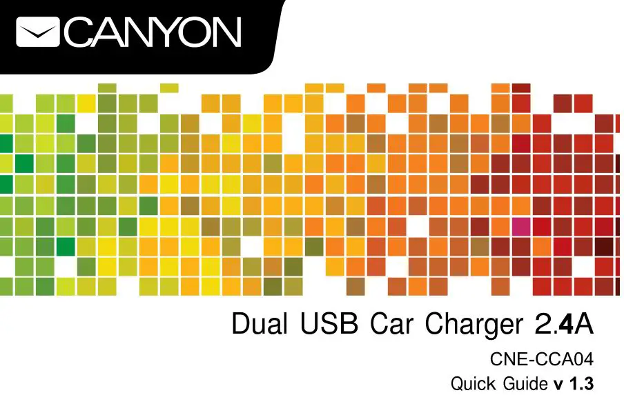 CANYON Dual USB Car Charger User Guide