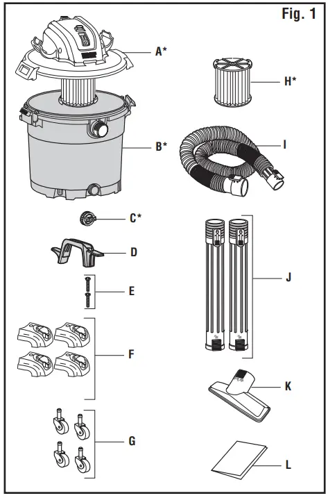 RIDGID HD16400 6 U S  GALLON 60 Liter Wet Dry VAC - fig1