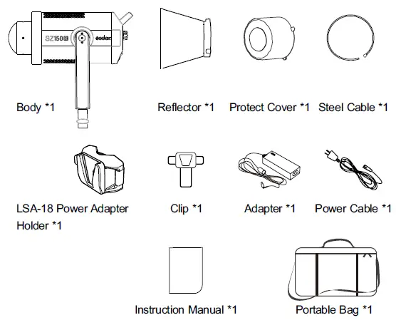 Godox SZ150R Zoom RGB LED Video Light Instruction 5