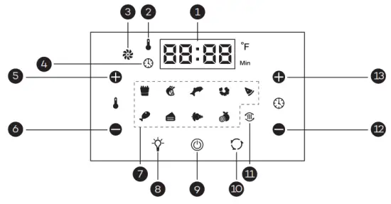 Innsky IS AF001 10 6 Quart Air Fryer Oven - CONTROL