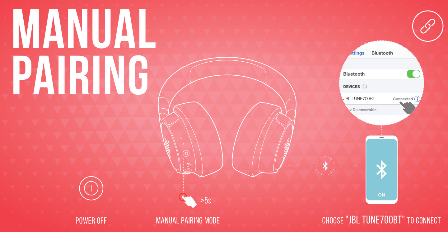 JBL TUNE 700BT Manual Pairing