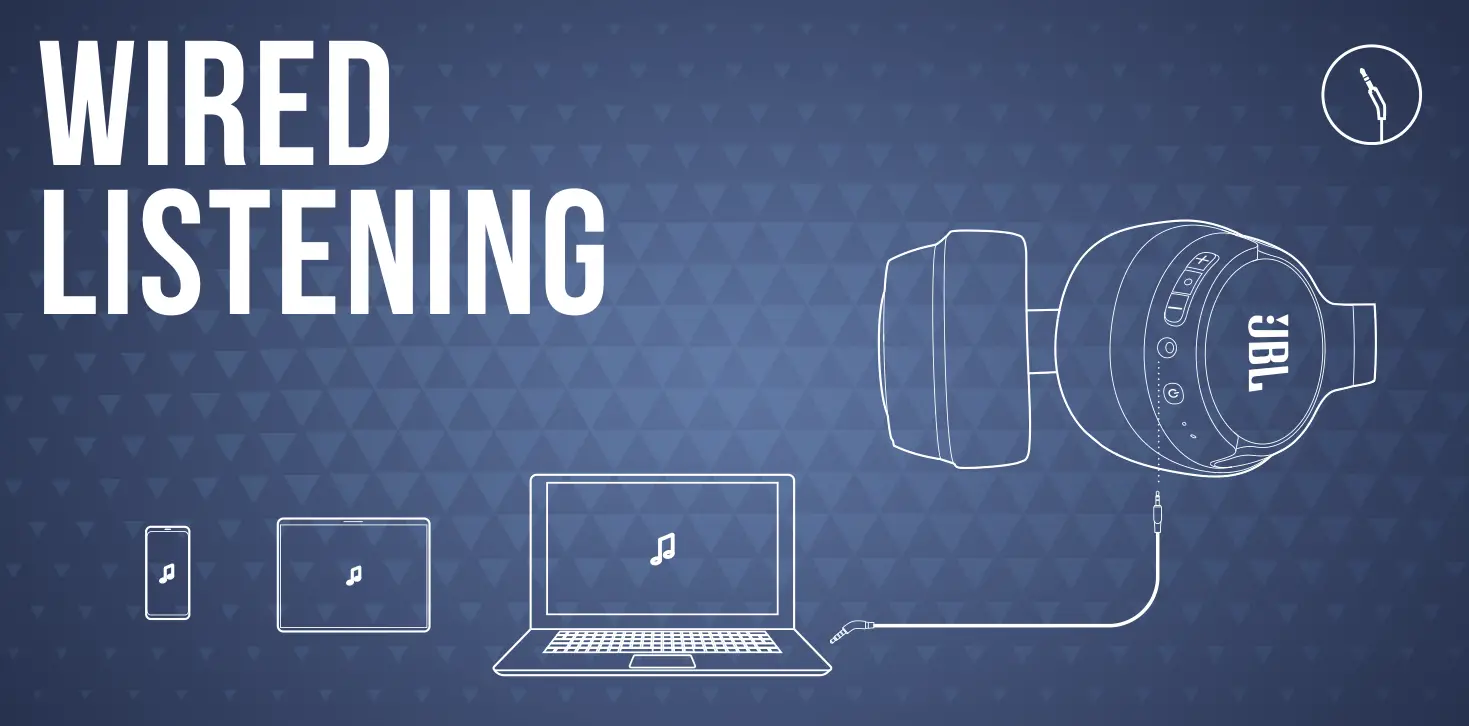 JBL TUNE 700BT Wired listening