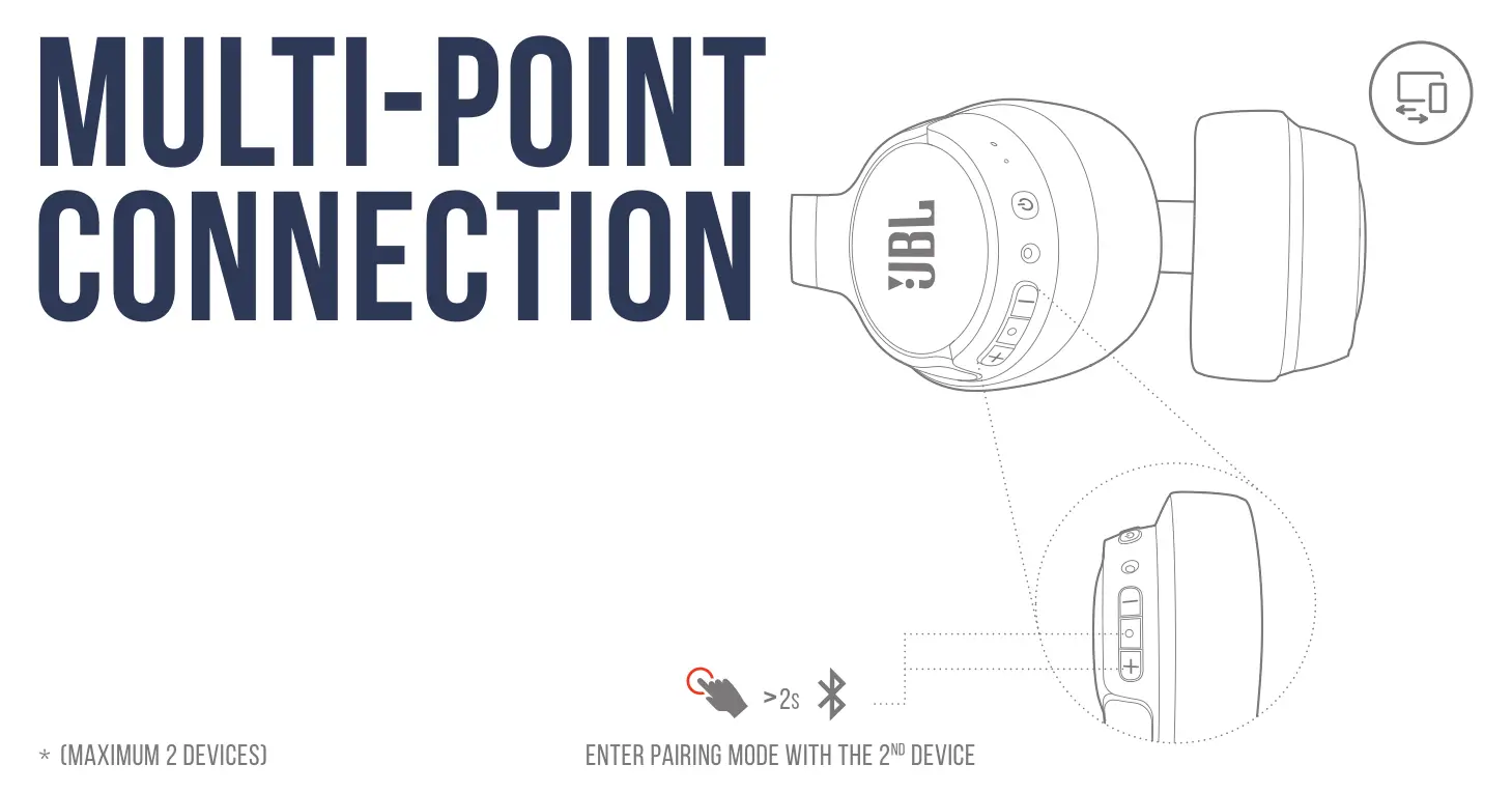 JBL TUNE 700BT Multi-point connection