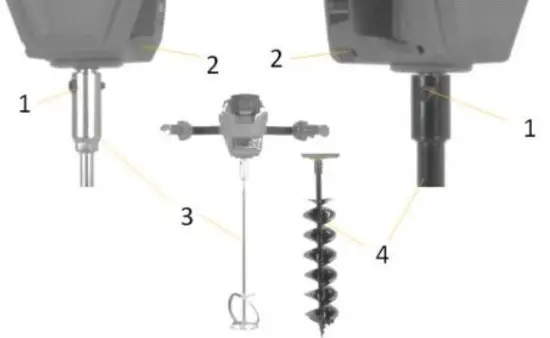 ZIPPER ZI EBM40V AKKU Earth Drill and Mixer 40 Volt AKKU - Assembly steps