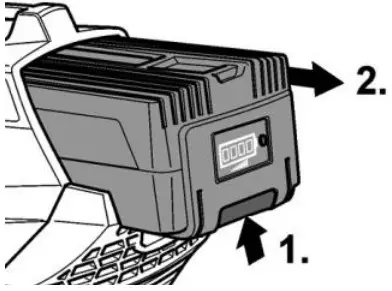 ZIPPER ZI EBM40V AKKU Earth Drill and Mixer 40 Volt AKKU - release button