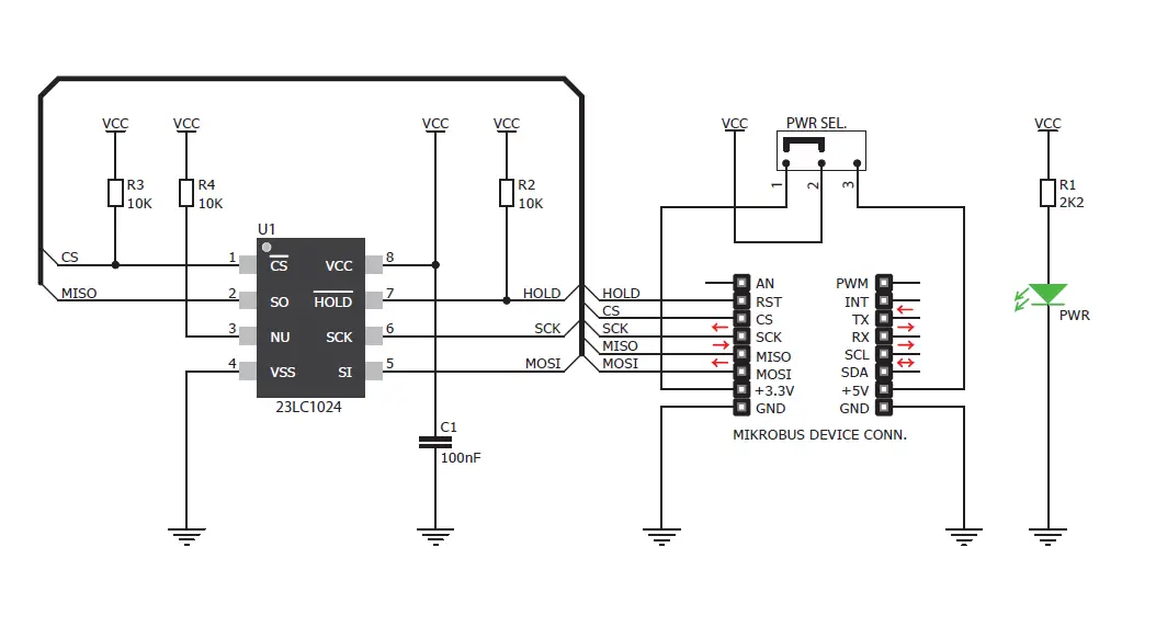 MIKROE 23LC1024 SRAM Click Board fig 5