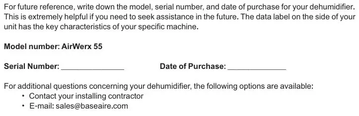 base aire AirWerx - Identification