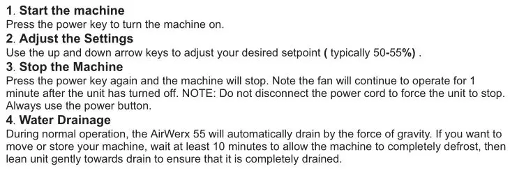 base aire AirWerx - Operating Instructions