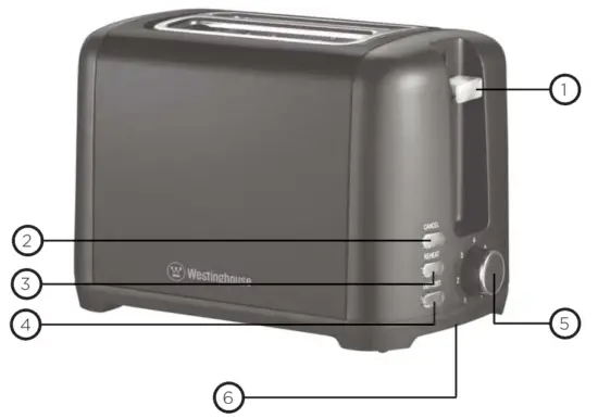 Westinghouse WHTS2S06K 2 Slice Toaster - PARTS
