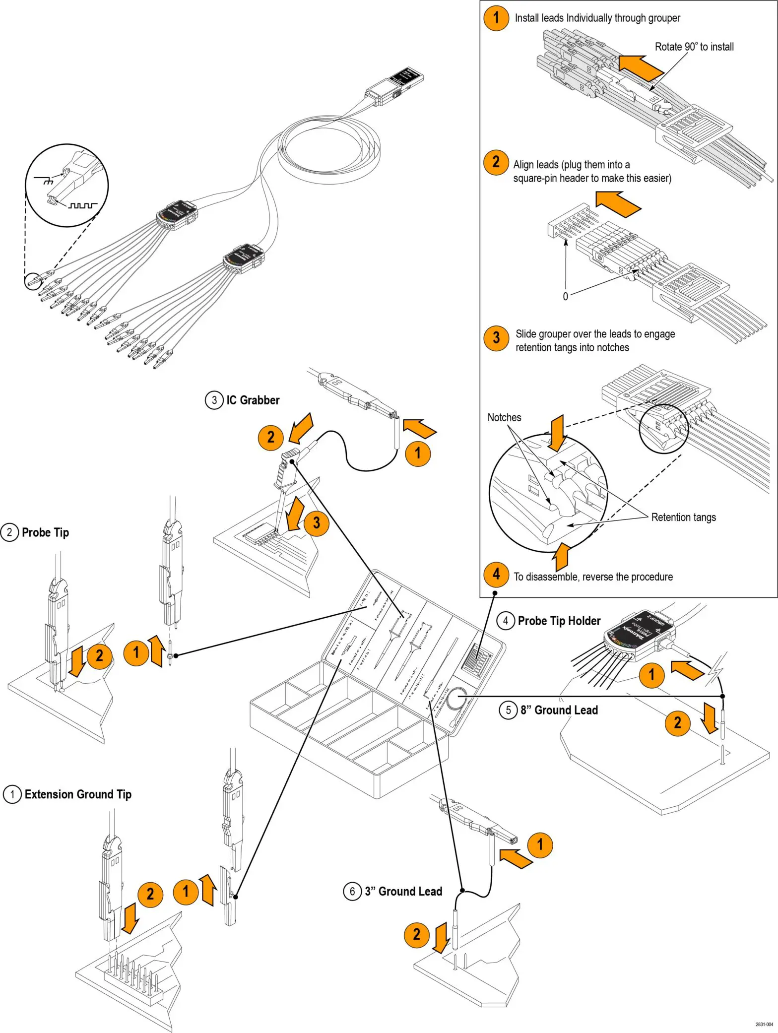 Tektronix P6616 16 Channel Genera Purpose Logic Probe - Connecting the Probe to the Circuit