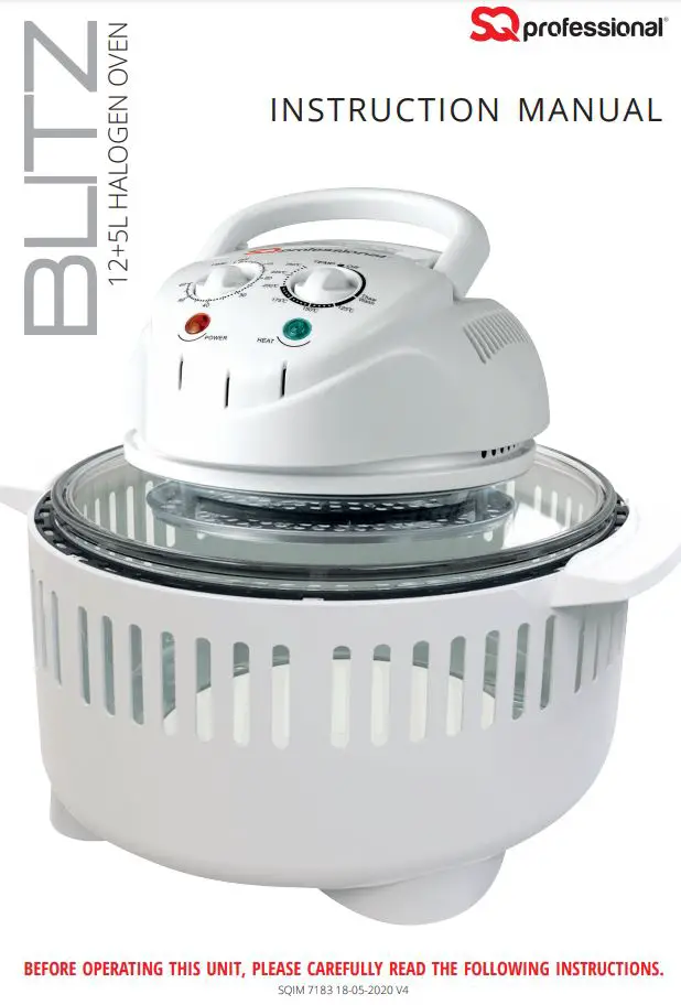 SQ professional BLITZ 12+5L Halogen Oven Installation Guide