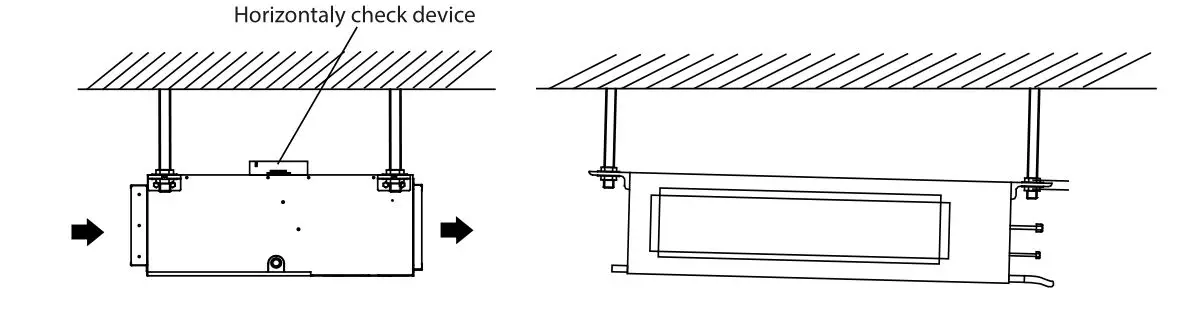 Dettson SMD09KCHVS-I Ductable Unit Multizone Heat Pump - Horizontality check