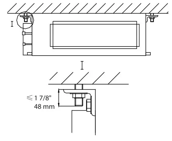 Dettson SMD09KCHVS-I Ductable Unit Multizone Heat Pump - Install the indoor unit on the ceiling