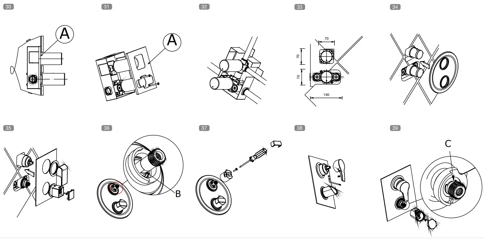 saPHO UN57168 Thermostatic Exposed Mixe - Figure 6
