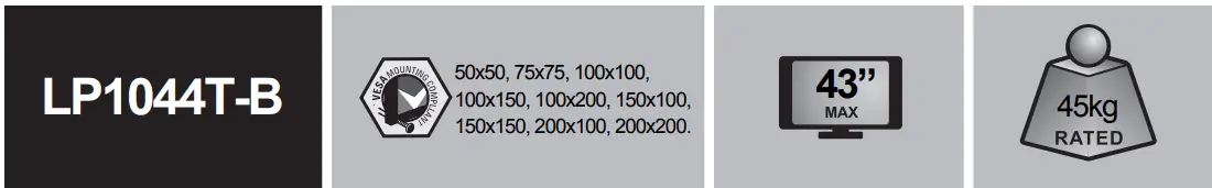 TOOQ LP1044T B WALL MOUNT BRACKET FOR SCREENS - icon