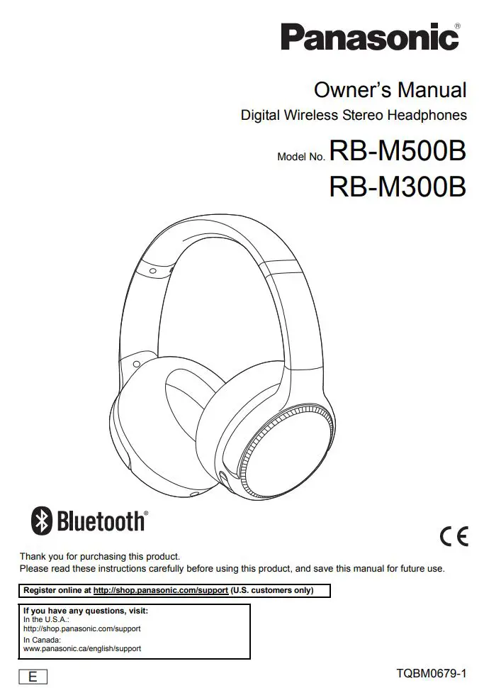 Panasonic Digital Wireless Stereo Headphones Owner’s Manual