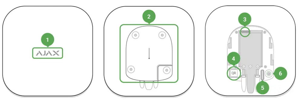 AJAX ReX Wireless Signal Repeater - Functional elements