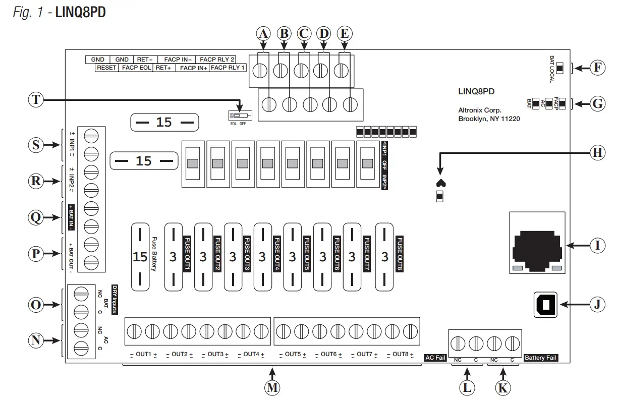 Altronix LINQ8PD Network Power Distribution Modules - Terminal