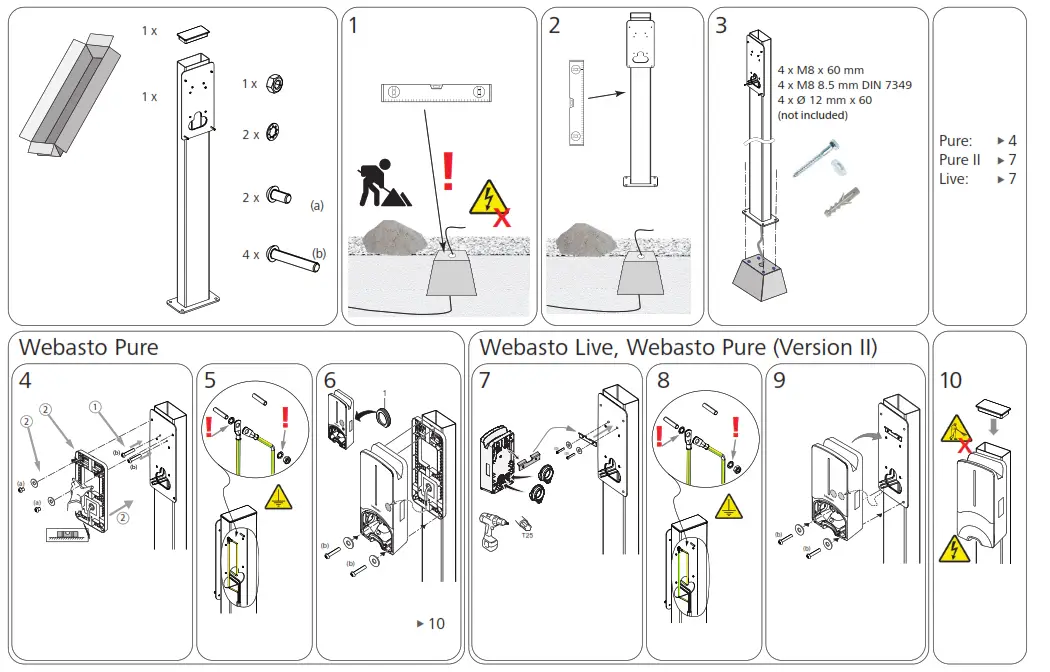 Webasto 2210 Stand Slim Charging Station for Electric Car Charging - FIG