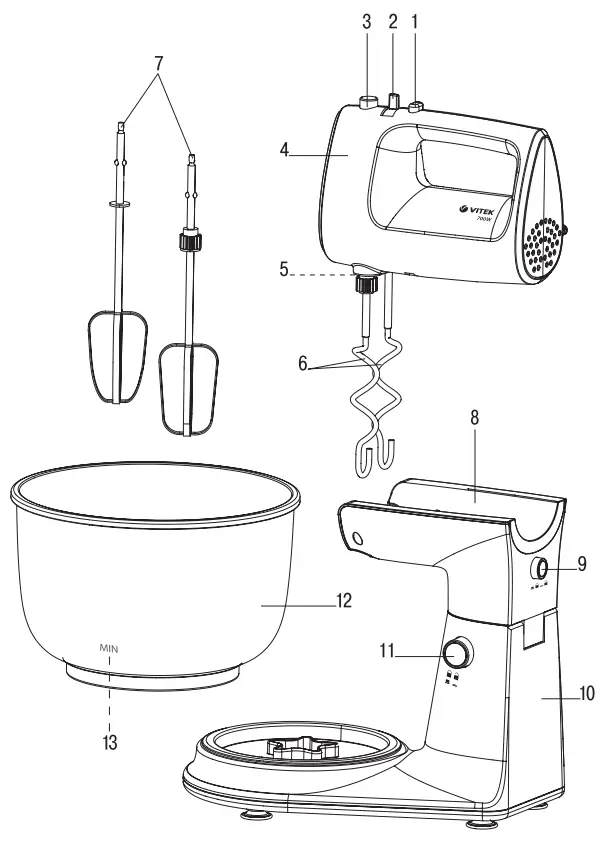 VITEK VT 1416 W Mixer -