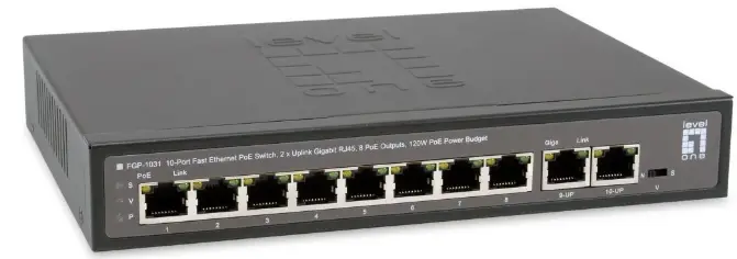 level-one-FGP-1031-10-Port-Fast-Ethernet-PoE-Switch-product