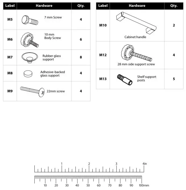 Insignia NS-HWMG1754G TV Stand - HARDWARE